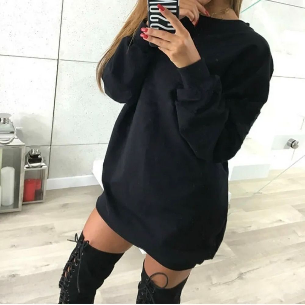 Women's Oversize Sweatshirt Mini Dress Sweater Casual Loose Top Baggy Shirt